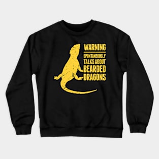 WARNING | Funny Bearded Dragon Graphic Crewneck Sweatshirt